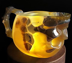 QUALITY 4.7" Premium Brazilian Agate Carved Crystal Skull Cup