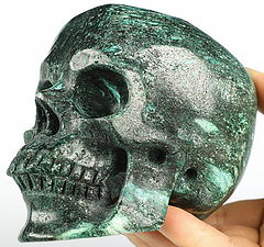 5.1" Chlorite Schist Carved Crystal Skull,Super Realistic, Crystal Healing