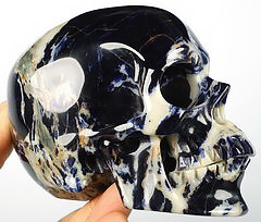 5.1" Sodalite Carved Crystal Skull,Super Realistic, Crystal Healing