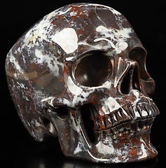 Huge 5.1" Chinese Bloodstone Carved Crystal Skull,Super Realistic, Crystal Healing