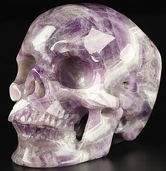 5.1" Dream Chevron Amethyst Carved Crystal Skull,Super Realistic, Crystal Healing