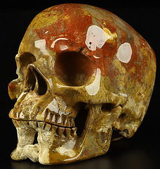 5.1" Empire Red Agate Carved Crystal Skull,Super Realistic, Crystal Healing