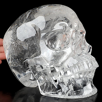 7.4" Quartz Rock Crystal Carved Crystal Skull,Super Realistic, Crystal Healing