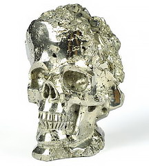 1.9" Pyrite Carved Crystal Skull, Crystal Healing