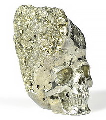 1.7" Pyrite Carved Crystal Skull, Crystal Healing