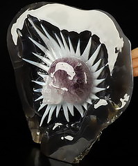Spearding Energy 9.4" Amethyst & Agate Carved Crystal Skull, Crystal Healing