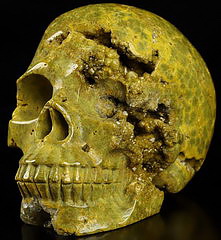 GEODE Huge 5.0" Ocean Jasper Carved Crystal Skull,Realistic, Crystal Healing