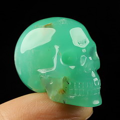 0.9" Chrysoprase Carved Crystal Skull, Crystal Healing