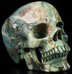 5.1" Indian Agate Carved Crystal skull,Super Realistic, Crystal Healing
