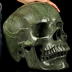 Titan 54.2LB 12.2" New Emerald Carved Crystal Skull,Super Realistic, Crystal Healing