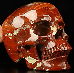 6.9" Red Jasper Carved Crystal Skull,Super Realistic, Crystal Healing