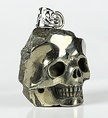 1.2" Pyrite Carved Crystal Skull, Crystal Healing
