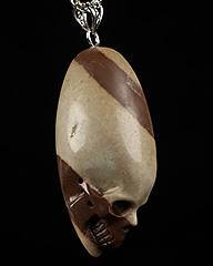 2.1" Sacred Shiva Lingam Carved Crystal Skull Pendant, Crystal Healing