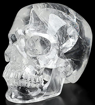 5.6" Quartz Rock Crystal Hand Carved Crystal Skull, Super Realistic, Crystal Healing