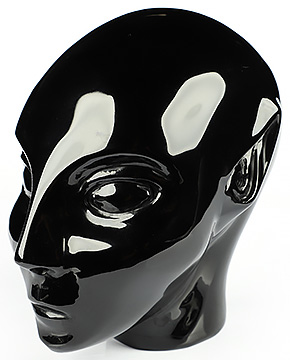 4.1" Black Obsidian Hand Carved Fairy Elf Alien Crystal Skull Companion Sculpture, Crystal Healing