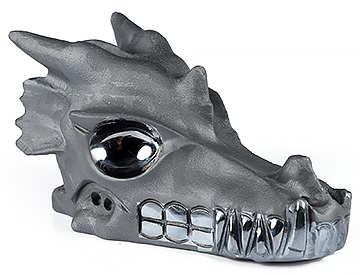 5.1" Tera-hertz Hand Carved Crystal Dragon Skull Sculpture, Crystal Healing