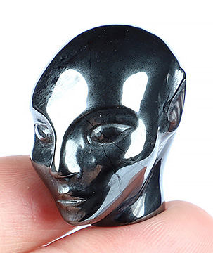 1.3" Sugilite Hand Carved Fairy Elf Alien Crystal Skull Companion Sculpture, Crystal Healing