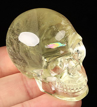 Gemstone 1.8" Citrine Hand Carved Crystal Skull, Realistic, Crystal Healing