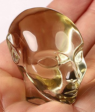 Gemstone 1.7" Citrine Hand Carved Crystal Skull, Realistic, Crystal Healing