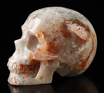 Gemstone 1.6" Red Crazy Lace Agate Hand Carved Crystal Skull, Realistic, Crystal Healing
