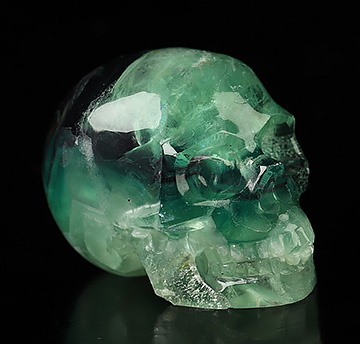 1.4" Fluorite Hand Carved Crystal Skull, Realistic, Crystal Healing