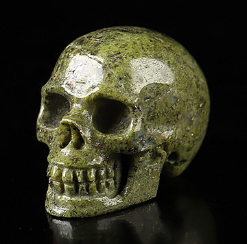 0.9" Pyrite Hand Carved Crystal Skull, Realistic, Crystal Healing