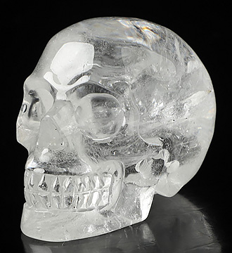 2.0" Quartz Rock Crystal Hand Carved Crystal Skull, Realistic, Crystal Healing