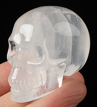 2.0" Milky Quartz Hand Carved Crystal Skull, Realistic, Crystal Healing