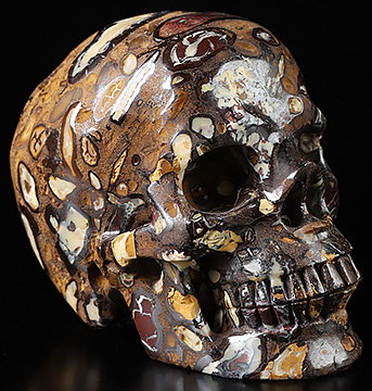 4.2" Matrix Opal Hand Carved Crystal Skull, Realistic, Crystal Healing