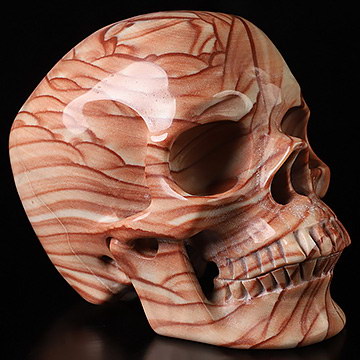 Super Realistic! Lifesized 6.2" Picture Jasper Hand Carved Crystal Skull, Crystal Healing