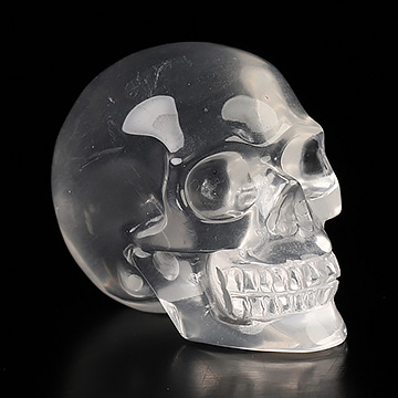 1.1" Milky Quartz Hand Carved Crystal Skull, Realistic, Crystal Healing