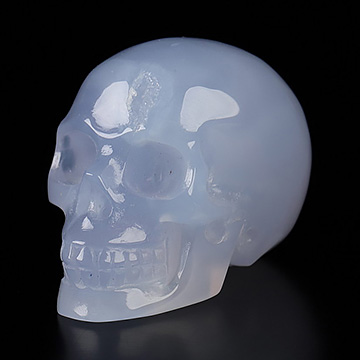 1.1" Blue Chalcedony Hand Carved Crystal Skull, Realistic, Crystal Healing