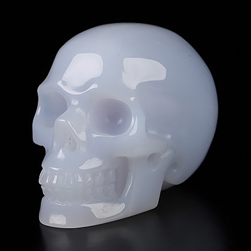 1.4" Blue Chalcedony Hand Carved Crystal Skull, Realistic, Crystal Healing