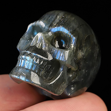 1.5" Labradorite Hand Carved Crystal Skull, Realistic, Crystal Healing