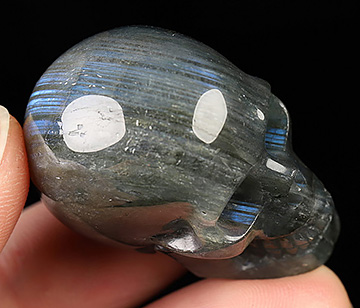 1.5" Labradorite Hand Carved Crystal Skull, Realistic, Crystal Healing
