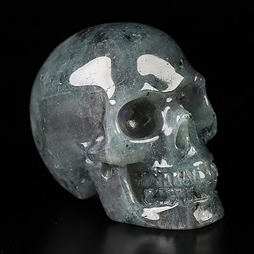 1.5" Labradorite Hand Carved Crystal Skull, Realistic, Crystal Healing
