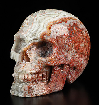 Gemstone 2.0" Red Crazy Lace Agate Hand Carved Crystal Skull, Realistic, Crystal Healing