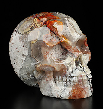Gemstone 2.0" Red Crazy Lace Agate Hand Carved Crystal Skull, Realistic, Crystal Healing