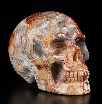 Gemstone 2.0" Red Crazy Lace Agate Hand Carved Crystal Skull, Realistic, Crystal Healing