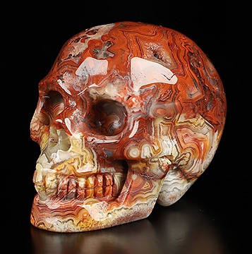 Gemstone 2.0" Red Crazy Lace Agate Hand Carved Crystal Skull, Realistic, Crystal Healing