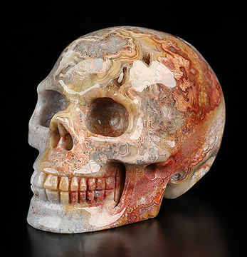 Gemstone 2.0" Red Crazy Lace Agate Hand Carved Crystal Skull, Realistic, Crystal Healing