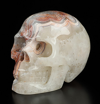 Gemstone 2.0" Red Crazy Lace Agate Hand Carved Crystal Skull, Realistic, Crystal Healing