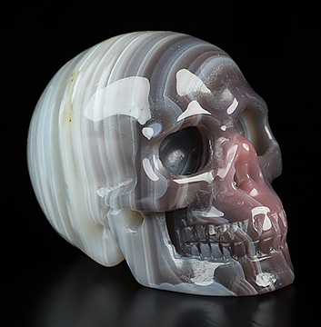 Gemstone 2.0" Mozambique Agate Hand Carved Crystal Skull, Realistic, Crystal Healing