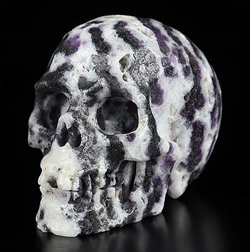2.0" Geode Fluorite Hand Carved Crystal Skull, Realistic, Crystal Healing