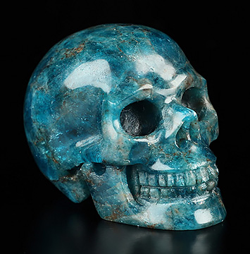 2.0" Blue Apatite Hand Carved Crystal Skull, Realistic, Crystal Healing