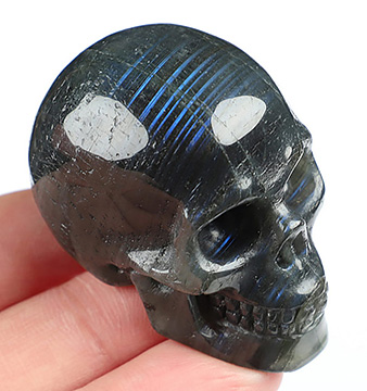 2.0" Labradorite Hand Carved Crystal Skull, Realistic, Crystal Healing