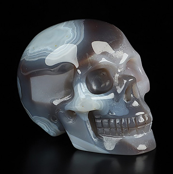 Gemstone 2.0" Mozambique Agate Hand Carved Crystal Skull, Realistic, Crystal Healing