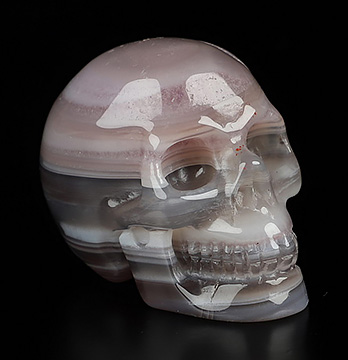 Gemstone 1.5" Mozambique Agate Hand Carved Crystal Skull, Realistic, Crystal Healing
