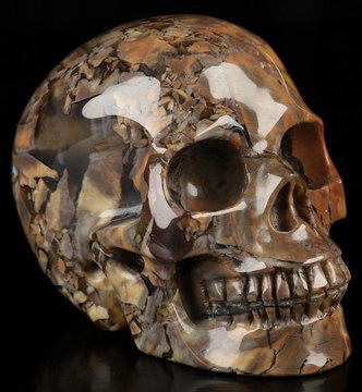 3.5" Dinosaur Egg Agate Hand Carved Crystal Skull, Realistic, Crystal Healing