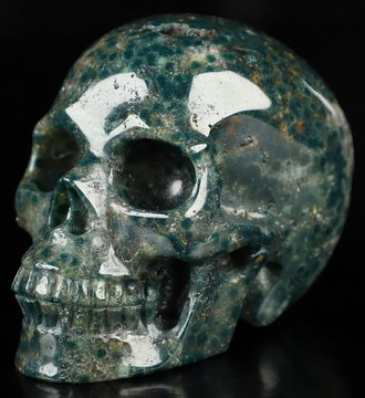 3.5" Ocean Jasper Hand Carved Crystal Skull, Realistic, Crystal Healing